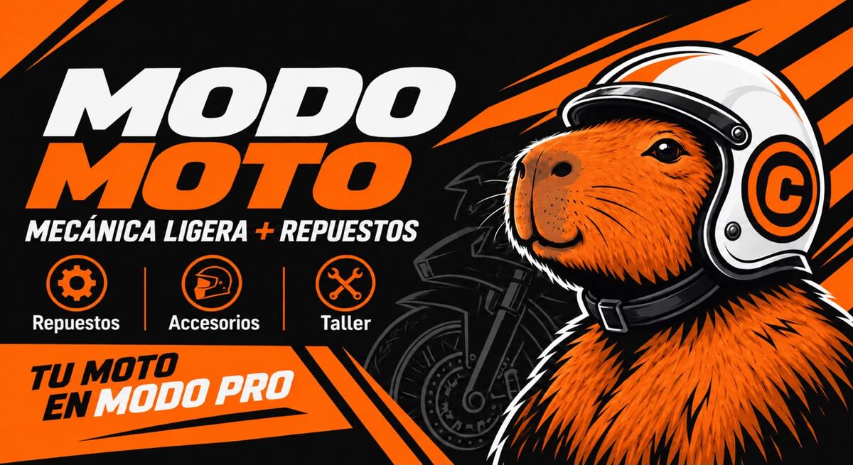 Capi, el capibara de Modo Moto, con su casco blanco